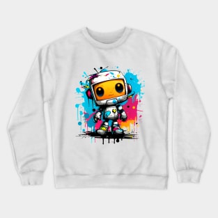 Cute cartoon Robot. Funny cyborg. Crewneck Sweatshirt